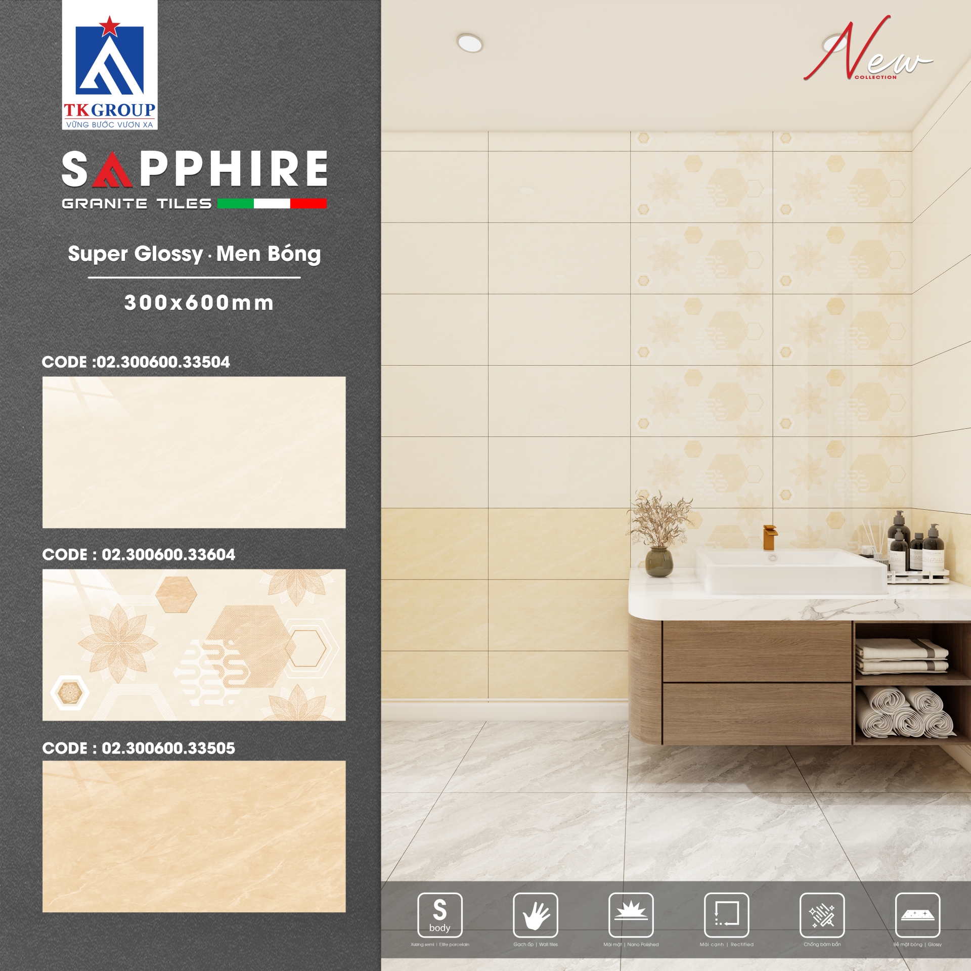 Gạch Porcelain - Elite 33504 - 33604 - 33505